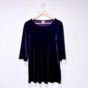 KIM & CO. Plum velvet tunic